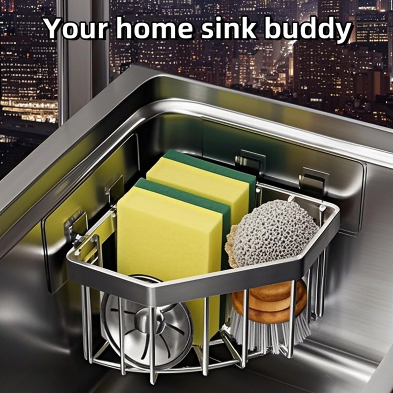 Sponge Holder for Kitchen Sink Organizer, Kitchen Sink Caddy, Dish
