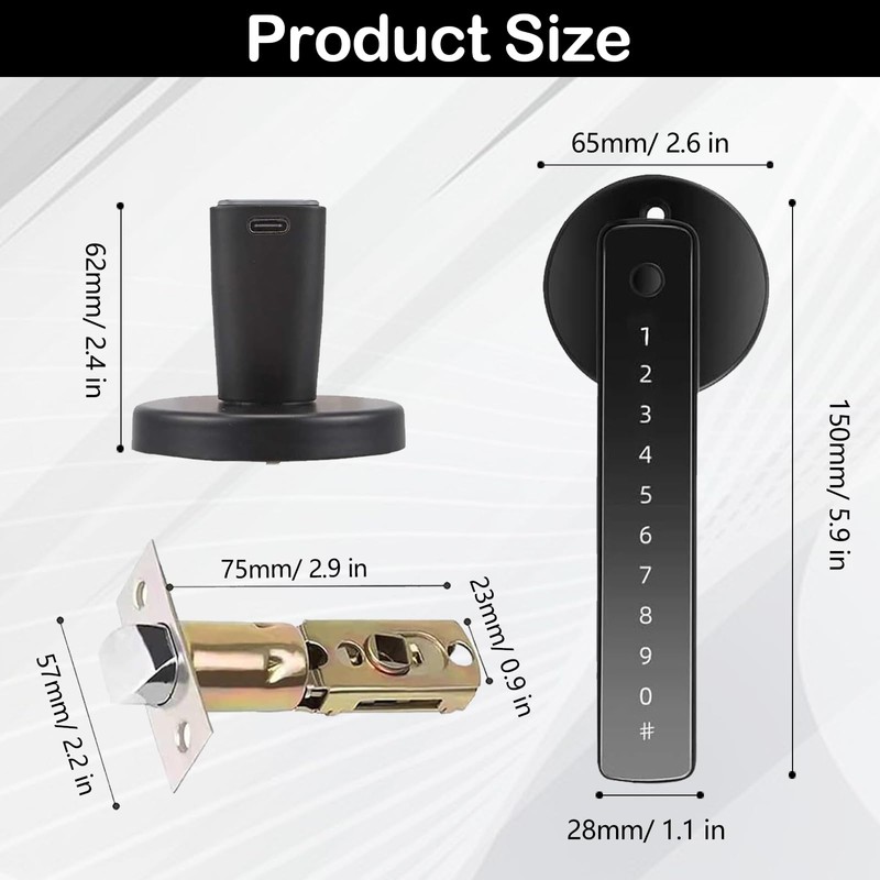 TECKZOON Intelligent Lock for Interior Doors, Electronic Door Lock with