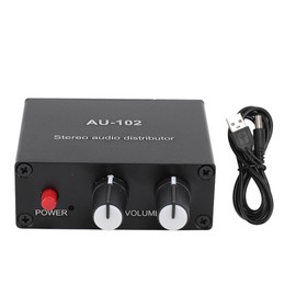 2 Channel Sound Amplifier 1 Input 2 Output 3.5mm Independent Control Stereo Sound Distributor Sound Preamplifier