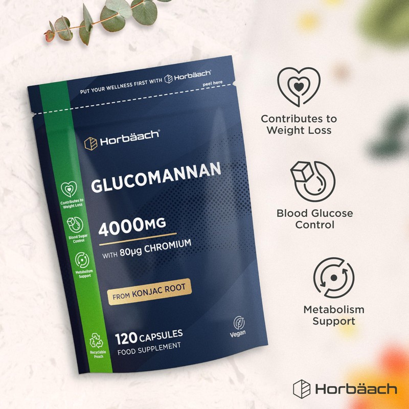 Glucomannan Capsules 4000mg | Konjac Root | Glucomannan Complex with