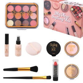 lasuroa 10 Stück Kinder-Schminkset, Realistisches Make-up Spielset für Kleinkinder und Mädchen 3–5 Jahre Kosmetikspielzeug Perfektes Weihnachts- oder Geburtstagsgeschenk (Braun)