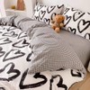 Houseri Love Duvet Cover Twin Heart Shaped Bedding Sets White