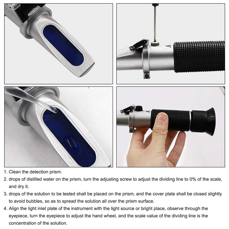 Domary Salinity Refractometer Handheld Seawater Hydrometers Optical Salinity Tester Portable