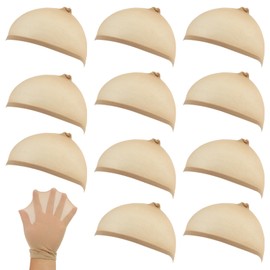 12 Pieces Wig Cap, Invisible and Sheer Breathable Ultra-Thin Stretchy Stocking Caps for Lace Front Wigs, Comfortable Bald Cap for Women