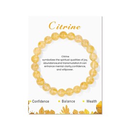 Citrine Bracelet for Women Citrine Crystal Natural Stone Bracelet Yellow Blue Beaded Bracelets Healing Crystal Bracelets Jewelry for Women