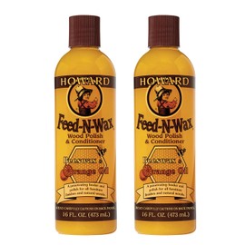 Howard Products FW0016 Wood Polish & Conditioner, 16 oz, orange, 16 Fl Oz (2)