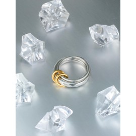 Melhill Stainless Steel Stacked Modern Twist Ring Hypoallergenic Minimalist Style Everyday Wear Jewelry for Women Size 8