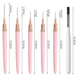 5 Pieces Nail Brush Set, 3 Nail Pens, Nail Detail Drawing Brush, Nail Tool Brush Set, Nail Long Term Painting Tool Brush