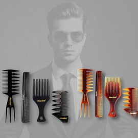 Men's Hair Comb Set Pomade Styling Haircut Barbershop Brown