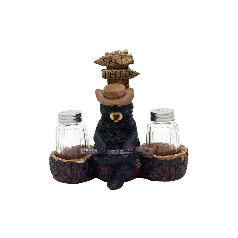 Put It Back There Bear Salt and Pepper Shaker Set