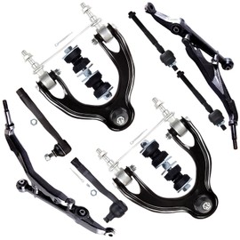 ASAPE 10 Pcs Suspension Kit - Fit 1993-1997 for Honda Civic del Sol 1992-1995 for Honda Civic, Include - Front Lower Control Arm Upper Control Arm w/Ball Joint Tie Rod End Sway Bar End Link