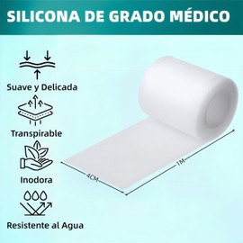 2PCS Parches de Silicona para Cicatrices,Cinta de Silicona para Eliminar Cicatrices Rollo de 4CM x 1M,Eliminación de Cicatrices de Médico Profesional para Cesárea,Cirugía,Quemaduras,Queloides,Acné