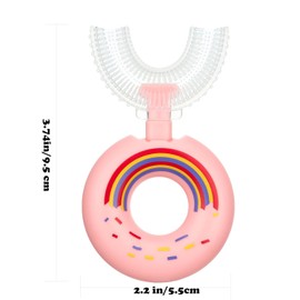 newrichbee Toddler Toothbrush U Shaped,Lovely Colorful Food Grade Kids Toothbrush for 2-8 Years Old (4 Pack)