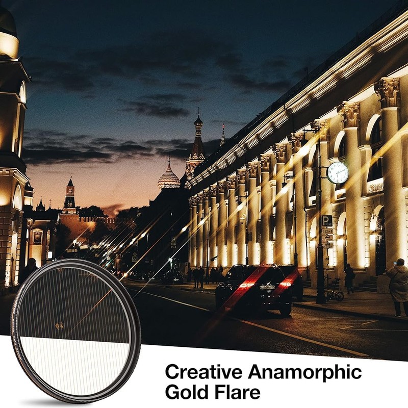 Walking Way 49MM Gold Streak Filter Variable Rotating Circular Anamorphic-Style
