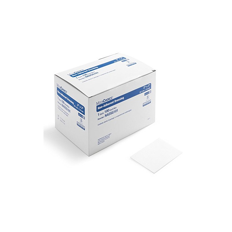 MediChoice Non-Adherent Dressing, Sterile 2x3 Inch, White, 1314NADSG101 (Box of