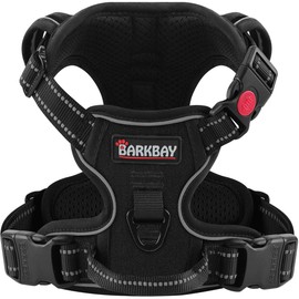 BARKBAY Dog Harness No Pull 3 Buckles for Small Dogs - Adjustable, Reflective, Comfortable, No Choke, Heavy-Duty - Perfect for Outdoor Training, Walking, and Hiking - Strong & Durable - S & Black
