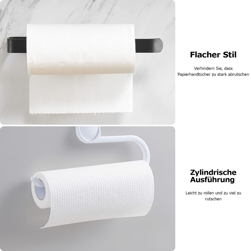 On and Off Premium Kitchen Roll Holder, No Drilling Required,