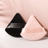 Patelai 2 Pcs Powder Puffs Triangle Makeup Sponge Velvet, Black,