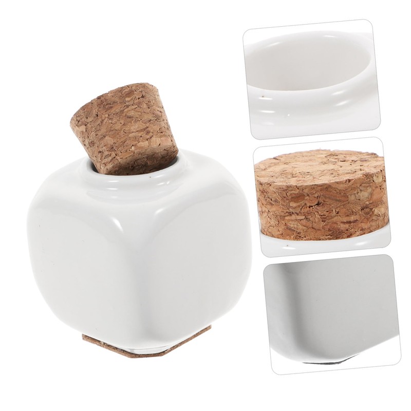 NOLITOY Manicure Ceramic Cork Bottle Nail Lotion Holder Tapered Cups