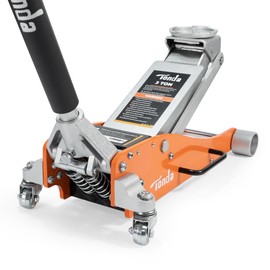 TONDA Floor Jack, 3 Ton Aluminum and Steel Low Profile Hydraulic Car Jack with Dual Pump System, Rapid Lift, Orange
