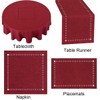 Grelucgo Handmade Hemstitched Polyester Rectangle Table Runners Dresser Scarves, Cranberry