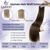 LaaVoo Weft Hair Extensions Human Hair Brown Ombre Sew in