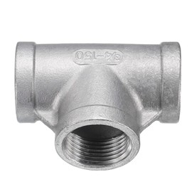 HARFINGTON Tee Pipe Fitting (3/4" x 3/4" x 3/4") NPT Female 304 Stainless Steel t Shaped 3 Way T-Connector for Industrial Connection Water Air Gas Oil Fuel