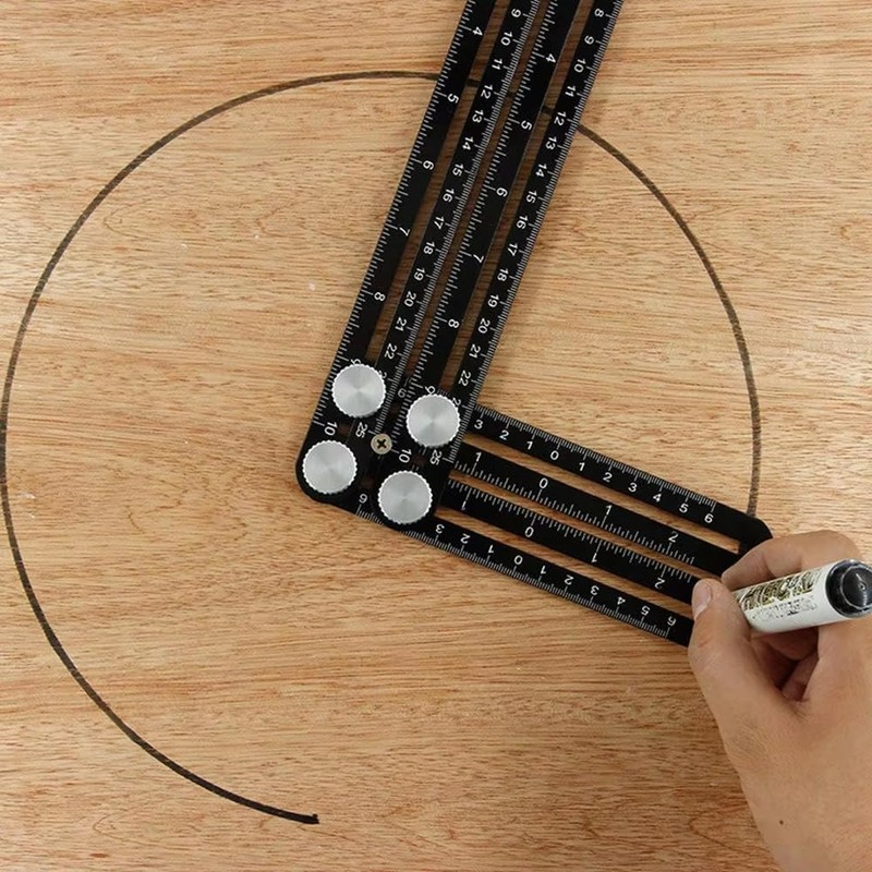 6 Axis Aluminum Alloy Angle Ruler Finder Measuring Drilling Mold