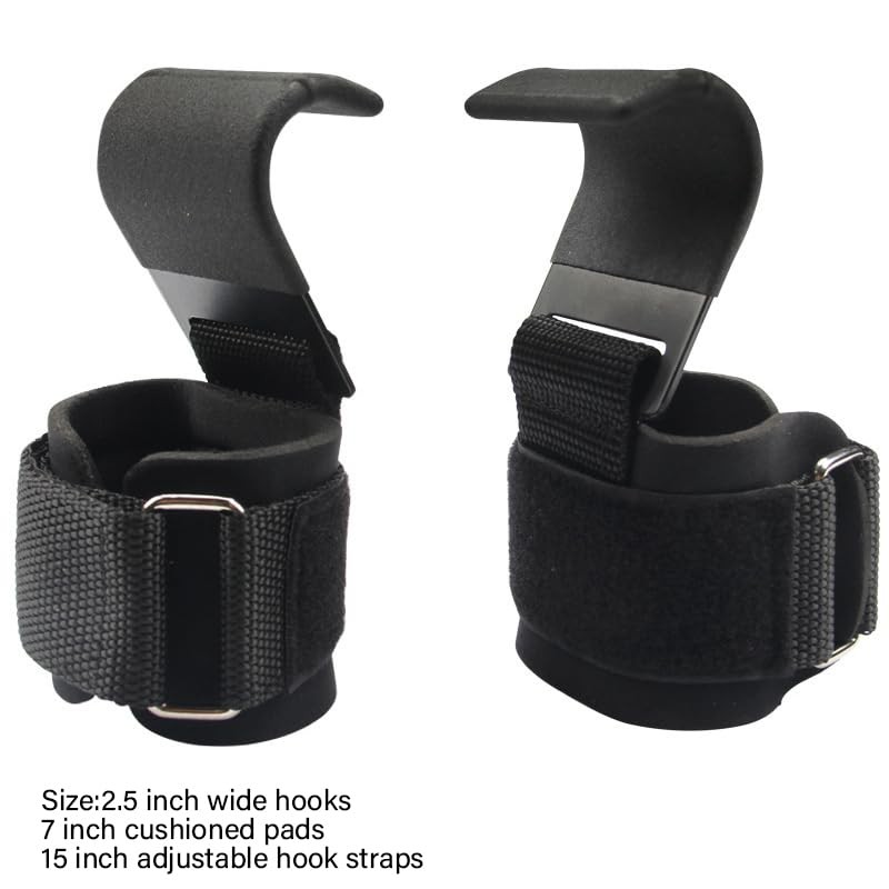 Weight Lifting Power Hooks Power Grips Wrist Support Bar Straps