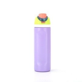 24oz Kids Sports Water Bottle, Double Wall Stainless Steel Insulated Tumbler, Portable Lock Lid Design (Purple)