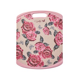 Dolly Parton Reversible Plastic Cutting Board, Rose Print, Non-Slip, Gentle on Knives, Ideal for Daily Meal Prep, 11 x 14 Inch