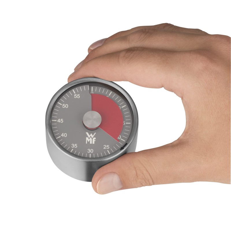 WMF Kurzzeitwecker, Eieruhr magnetisch, Cromargan Edelstahl, mit 60 Minuten, Restzeitanzeige,