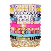ALUNME 10 Pcs Handcrafted Clay Beaded Bracelets, Music Fan Collection,
