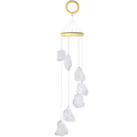 Nupuyai Natural Rock Crystal Wind Chimes for Garden Home Decor, Crystal Stone Hanging Ornament Wind Bell for Outdoor Indoor 53cm