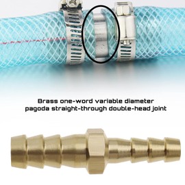 eMagTech 2 x Brass Fittings Hose Barb Reducer Straight Connector 8mm to 6mm Water Gas Oil Boat Air Line