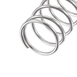 sourcing map Compression Spring, 304 Stainless Steel Compression Springs, Silver Spiral Spring, Steel Spring 11 mm, OD 0.9 mm, Cable Size 9 mm, Compressed Length 50 mm, Length 11N Load Capacity, Pack