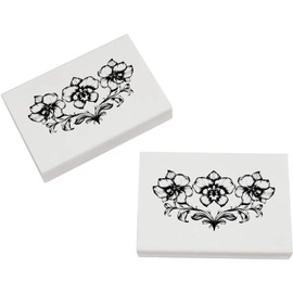 2 x 45mm 'Symmetrical Orchid Line Art' Erasers/Rubbers (ER00047694)