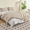 Litanika King Size Comforter Set Khaki, 3 Pieces Lightweight Seersucker