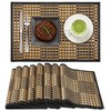 JJUNW 8 Pack Bamboo Placemats, 18 x 12 Inch Natural