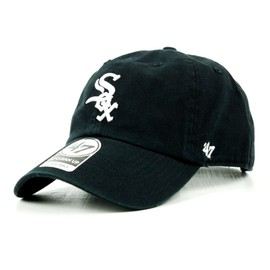 47Brand Low Cap 6 Panel Cleanup Chicago White Sox Black Black Black Men's Women's American Casual Street
