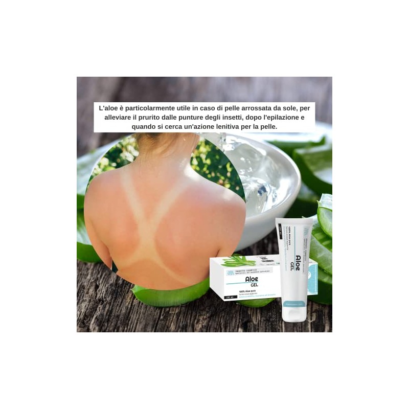 Sanavita Gel Aloe Pure Aloe Juice, 100% Organic, Anhydrous, Dermatologically