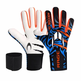 HO Soccer Beast Plus Hazard V2 Blue Goalkeeper Gloves, Unisex, Kids, Blue/Orange, 6