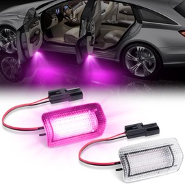Pink Purple LED Side Door Courtesy Light 2PCS Welcome Courtesy Light Lamp For T-oyota Avalon Sequoia Sienna Venza Camry Tundra Prius 4Runner Lexus IS ES GS LS RX GX LX Subaru Car Door Logo Light
