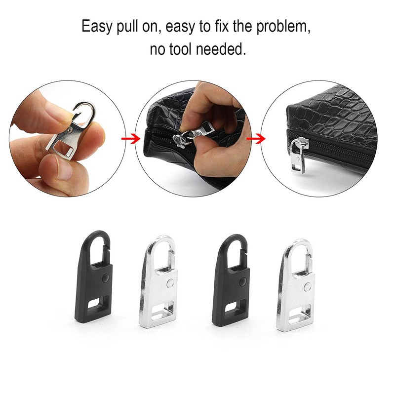 Zipper Pull Tab Replacement Metal Zipper Handle Mend Fixer for