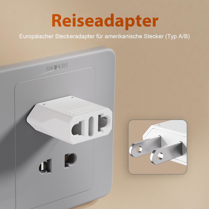 GRIFEMA USA Travel Adaptor 4 Pack 6A 250V