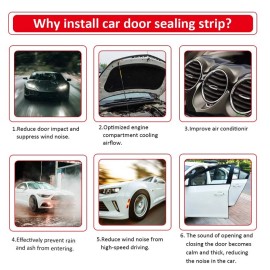 EdgeSeal 192"Length Car Noise Reduction Rubber Trim Seal Edge w/Bulb Strip Soundproofing