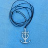 Camargue Cross Pendant with Adjustable Waxed Cord, Hand Cast in