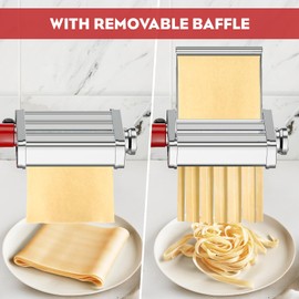 Pasta Maker Attachment for KitchenAid Stand Mixer, 3-in-1 Pasta Maker Includes Pasta Roller, Spaghetti Cutter & Fettuccine Cutter, Stainless Steel Pasta Attachment for KitchenAid Accessories by Cofun