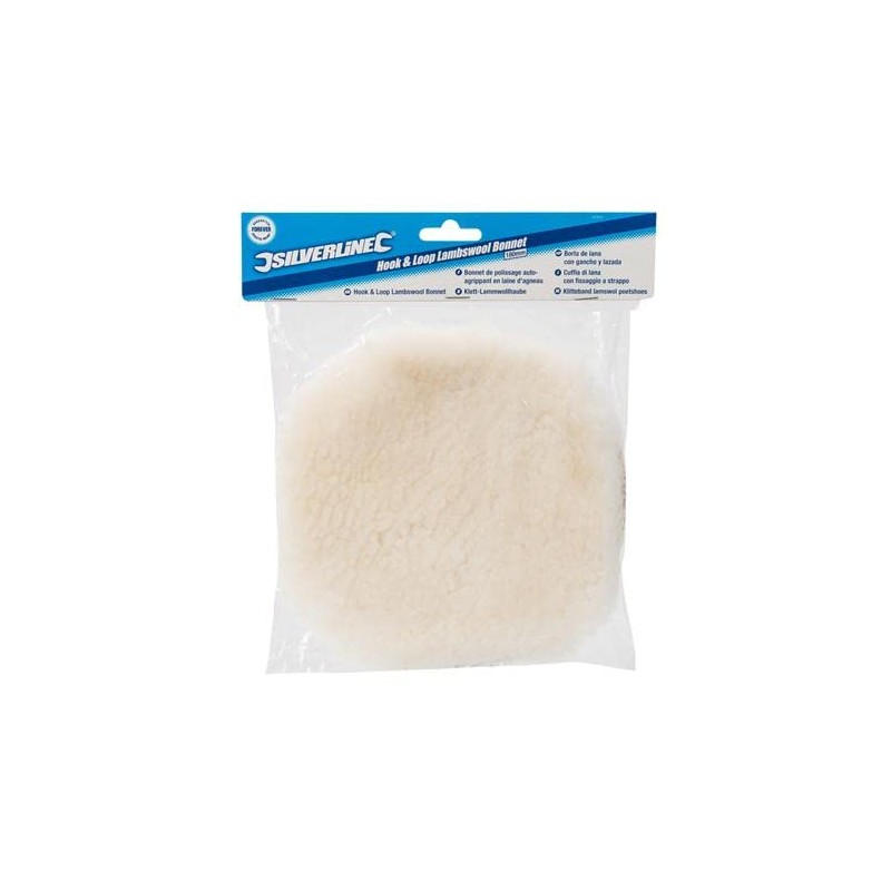 Silverline 107974 Hook and Loop Lambswool Bonnet 180 mm