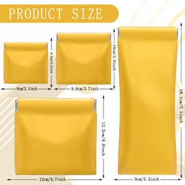 Amabur Pocket Cosmetic Bag Squeeze Top, 4 Size Snap Closure Organizer Pouch, Portable No Zipper Self-closing Makeup Pouch, Purse Organizer Pouches, Small Travel Makeup Bag for Cosmetics Jewelry